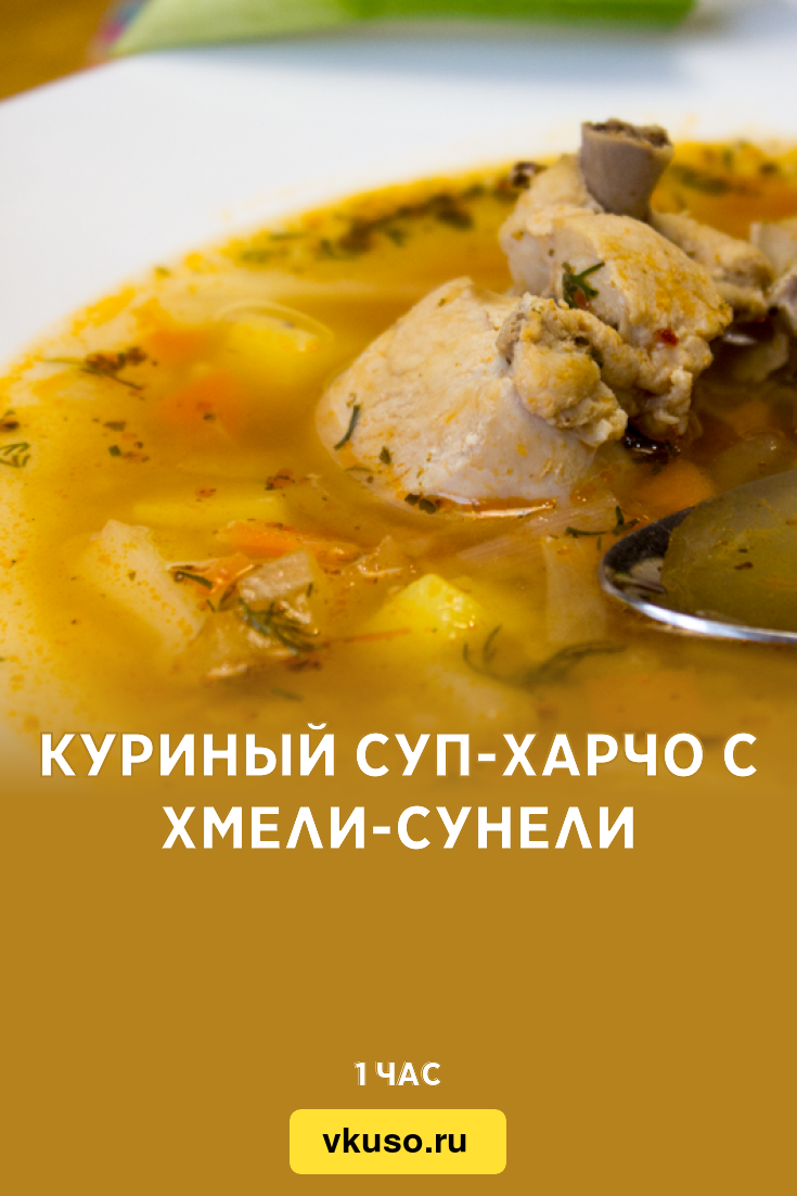 Куриный суп-харчо с хмели-сунели, рецепт с фото — Вкусо.ру