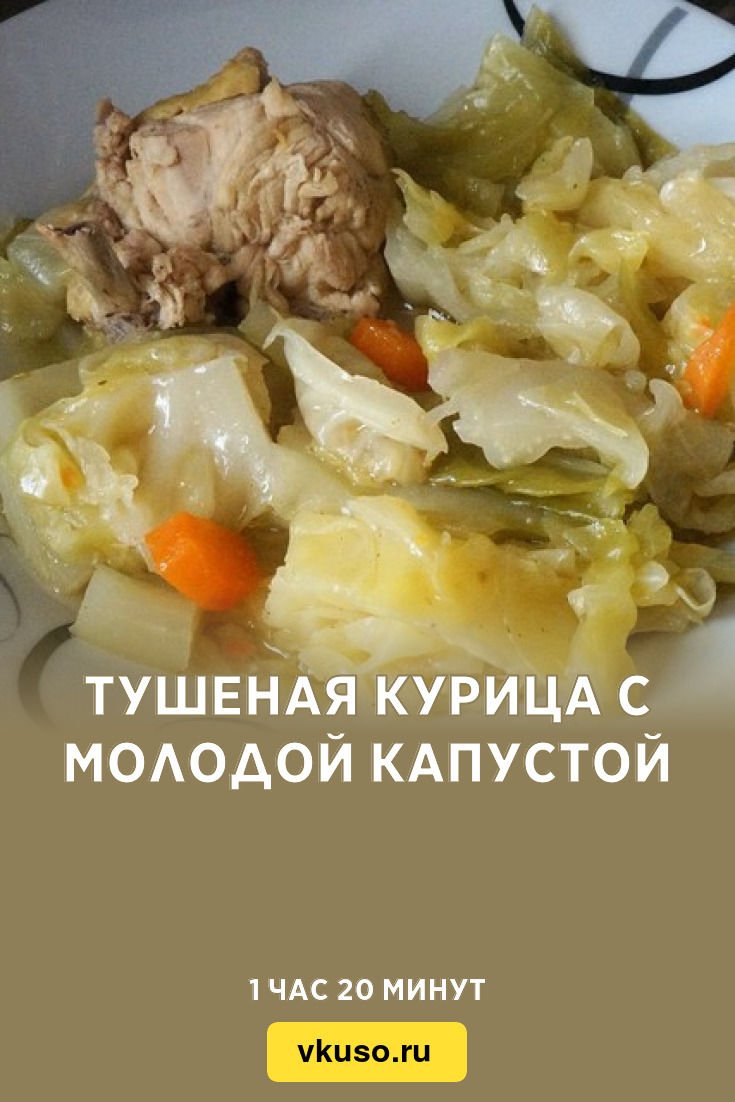 Тушеная курица с молодой капустой, рецепт с фото — Вкусо.ру