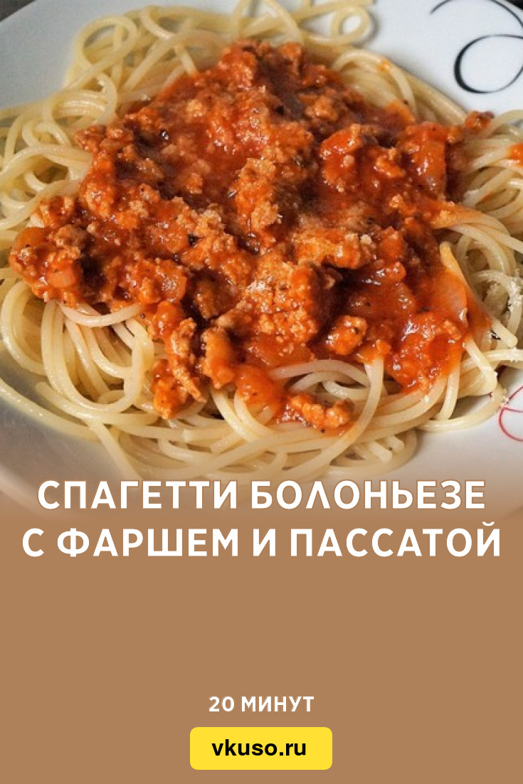 Спагетти болоньезе с фаршем и пассатой, рецепт с фото — Вкусо.ру