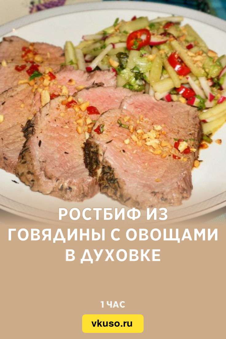 Ростбиф из говядины с овощами в духовке, рецепт с фото и видео — Вкусо.ру