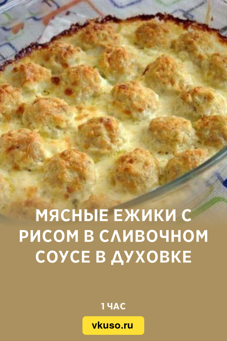 Мясные ежики с рисом в духовке