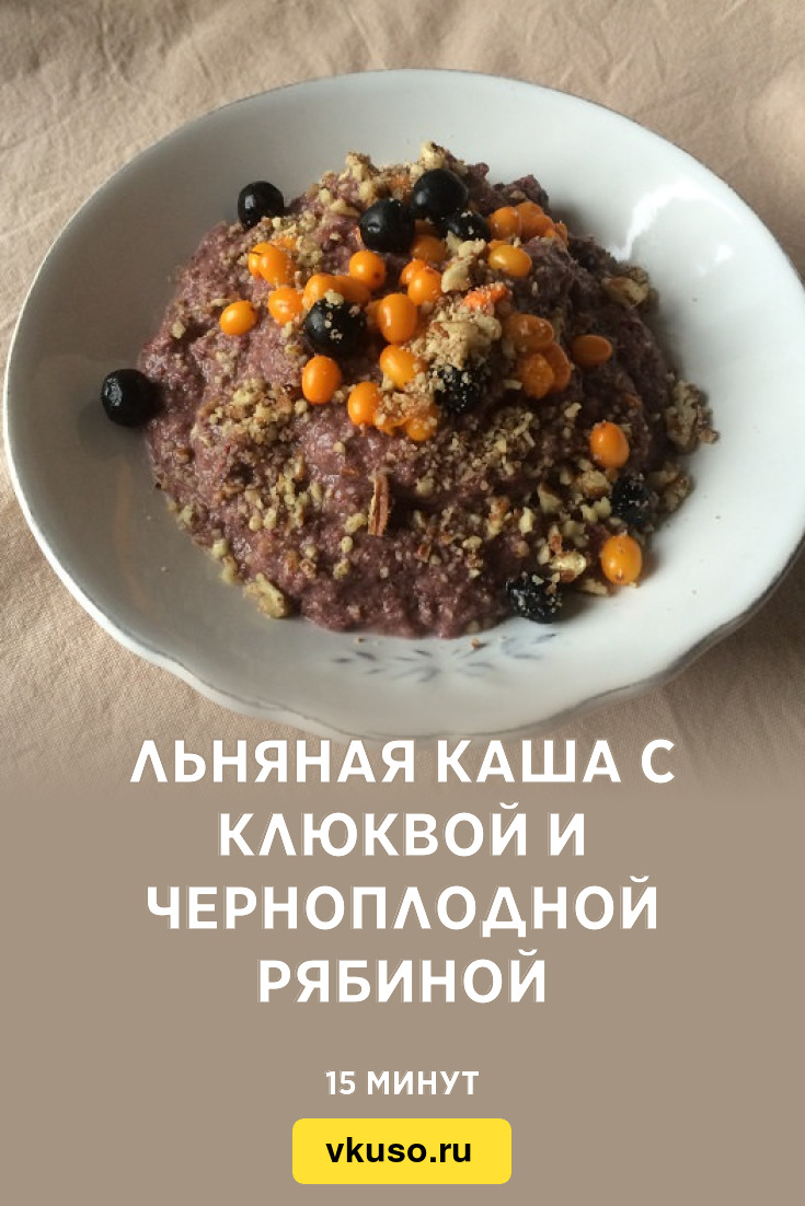 Льняная каша с клюквой и черноплодной рябиной, рецепт с фото — Вкусо.ру