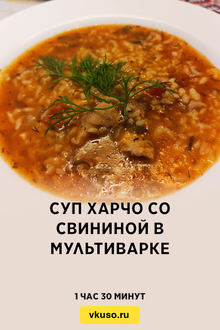 Суп харчо со свининой в мультиварке, рецепт с фото пошагово и видео — paraskevat.ru