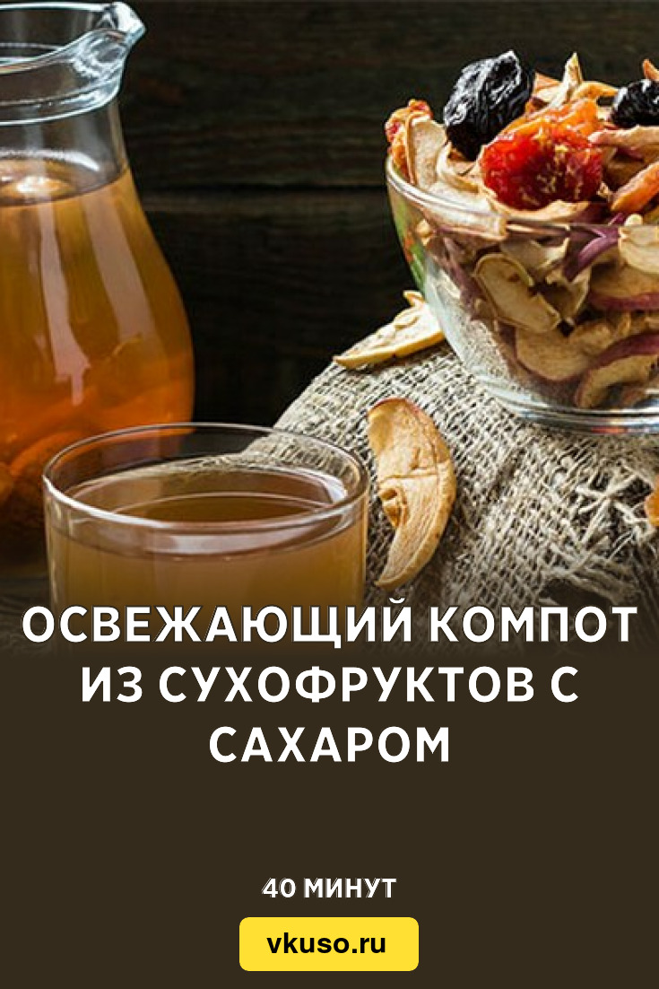 Освежающий компот из сухофруктов с сахаром, рецепт с фото — Вкусо.ру