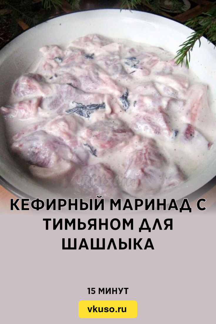 Кефирный маринад с тимьяном для шашлыка, рецепт с фото — Вкусо.ру