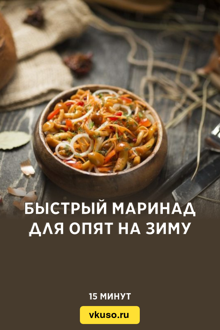 Быстрый маринад для опят на зиму, рецепт с фото и видео — Вкусо.ру