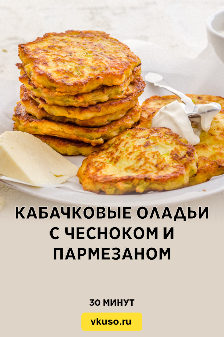 Кабачковые оладьи с чесноком и пармезаном, рецепт с фото — Вкусо.ру