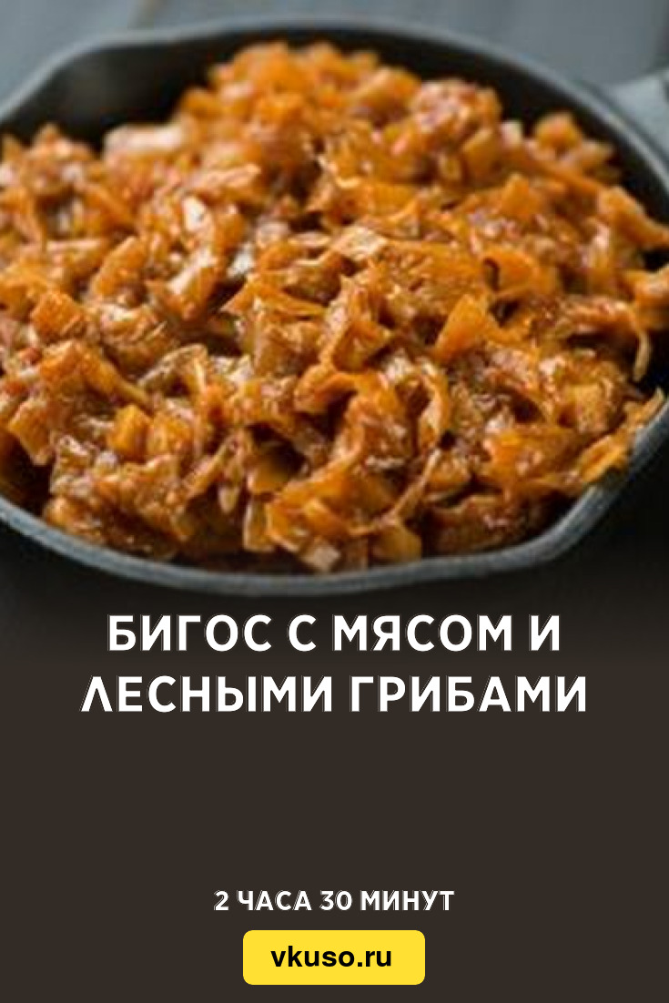 Бигос с мясом и лесными грибами, рецепт с фото — Вкусо.ру