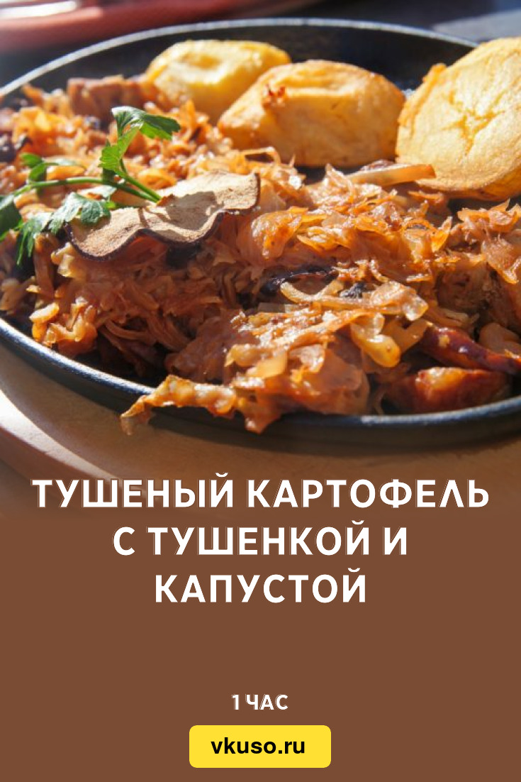 Тушеный картофель с тушенкой и капустой, рецепт с фото — Вкусо.ру