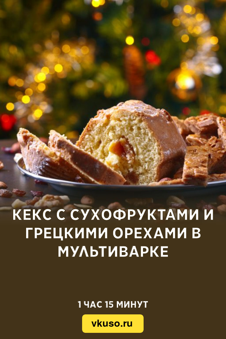 Кекс с орехами и сухофруктами