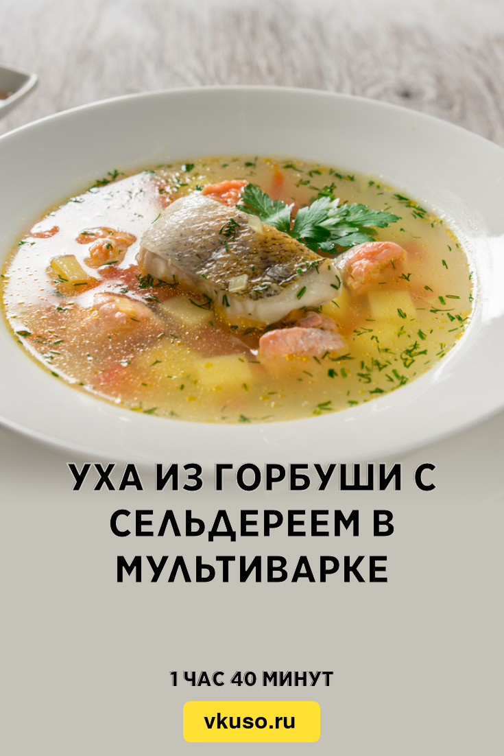 Уха из горбуши с сельдереем в мультиварке, рецепт с фото — Вкусо.ру