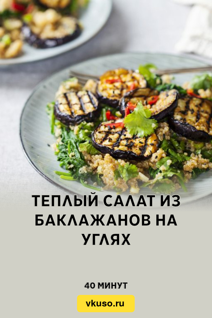 Теплый салат из баклажанов на углях, рецепт с фото — Вкусо.ру