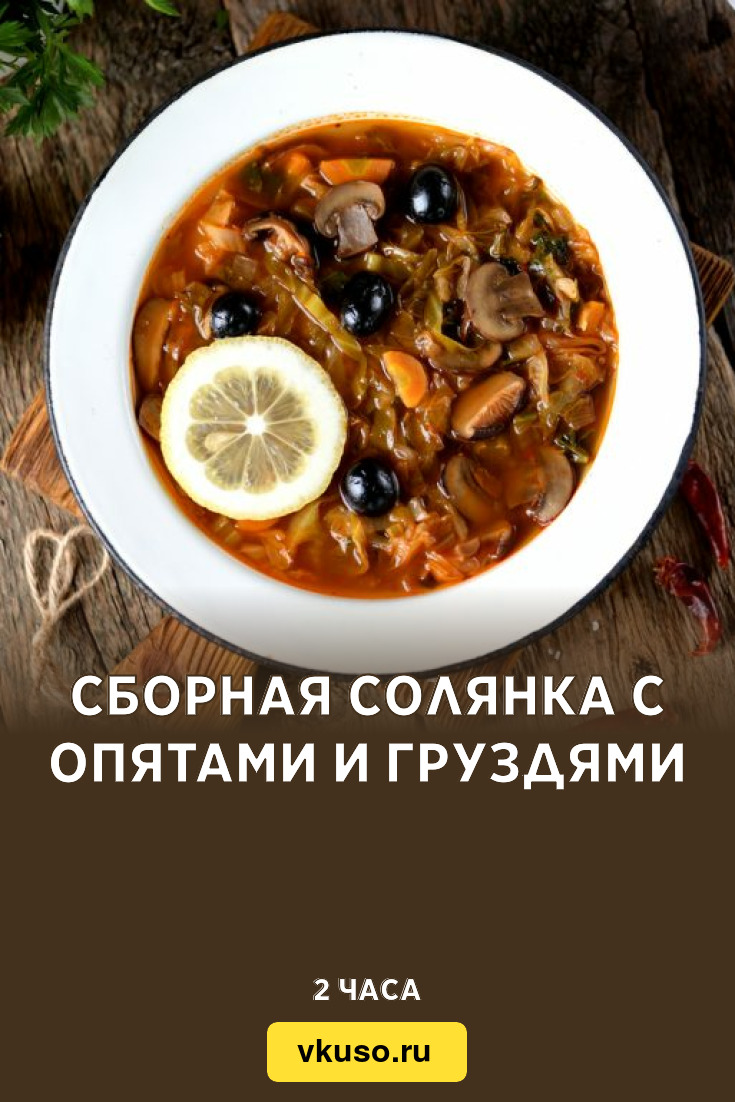 Сборная солянка с опятами и груздями, рецепт с фото — Вкусо.ру