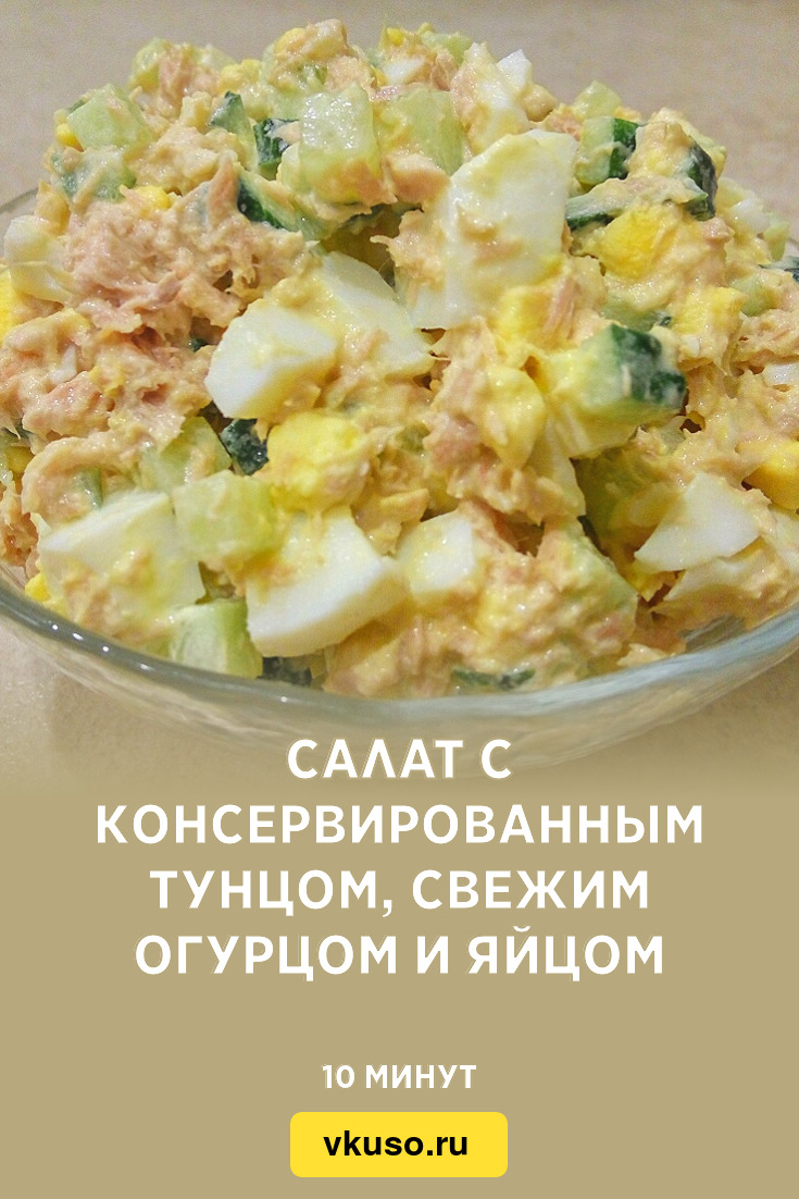 Рецепт салата с консервированным тунцом и огурцом: просто и вкусно!