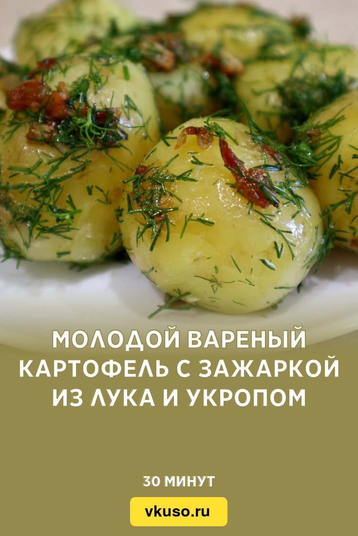 Молодой вареный картофель с зажаркой из лука и укропом, рецепт с фото  пошагово и видео — Вкусо.ру