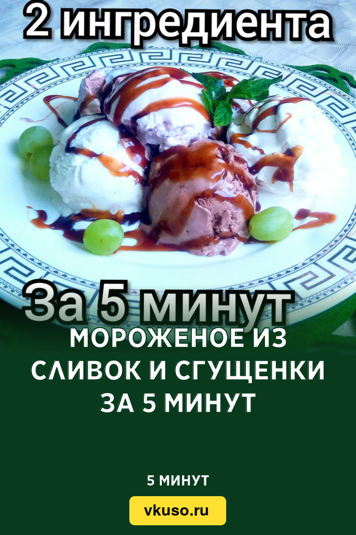 Мороженое из сливок и сгущенки за 5 минут, рецепт с фото и видео — Вкусо.ру