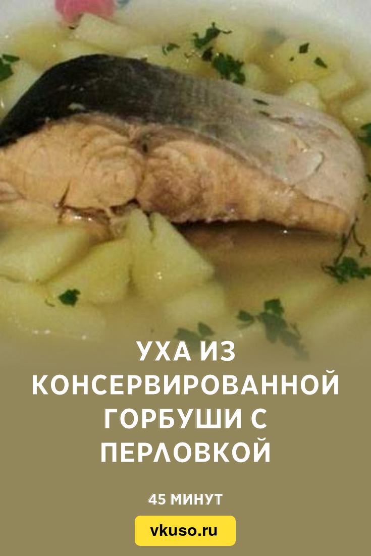 Уха из консервированной горбуши с перловкой, рецепт с фото — Вкусо.ру