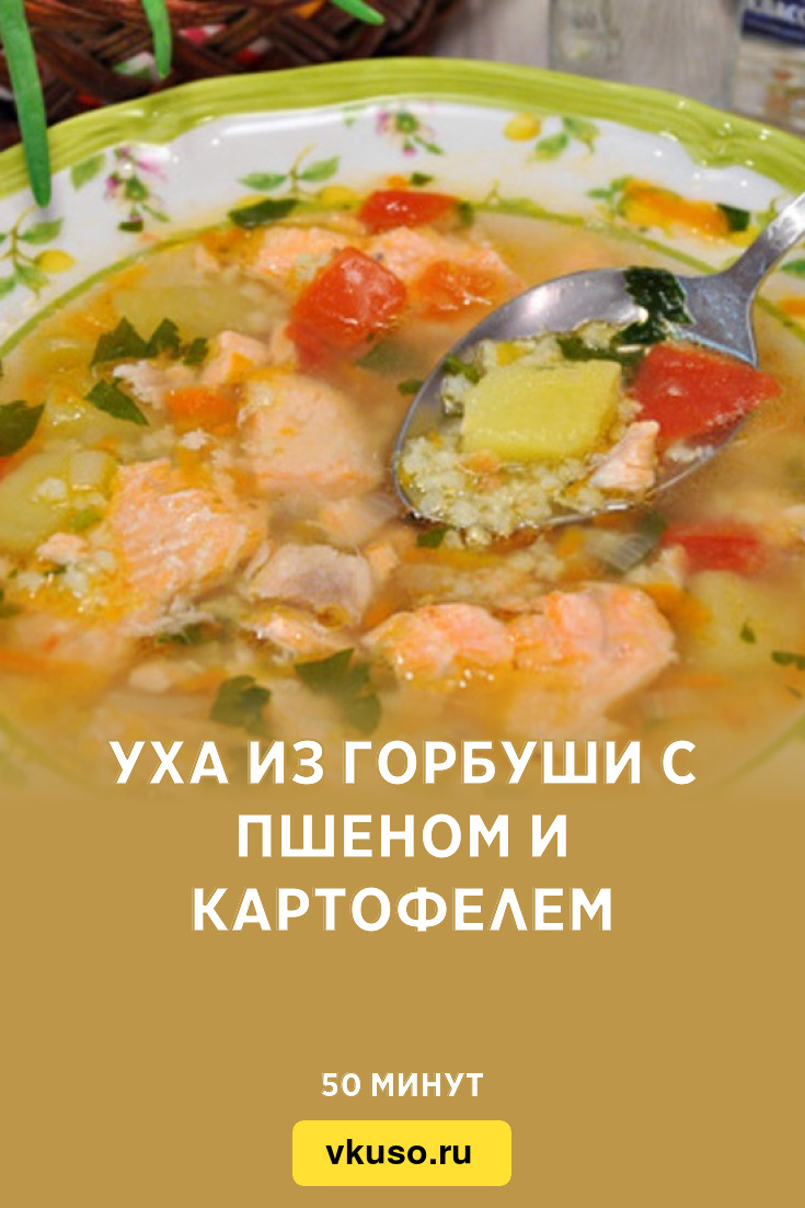 Уха из горбуши с пшеном и картофелем, рецепт с фото — Вкусо.ру