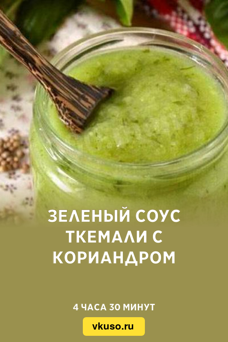 Зеленый соус ткемали с кориандром, рецепт с фото — Вкусо.ру