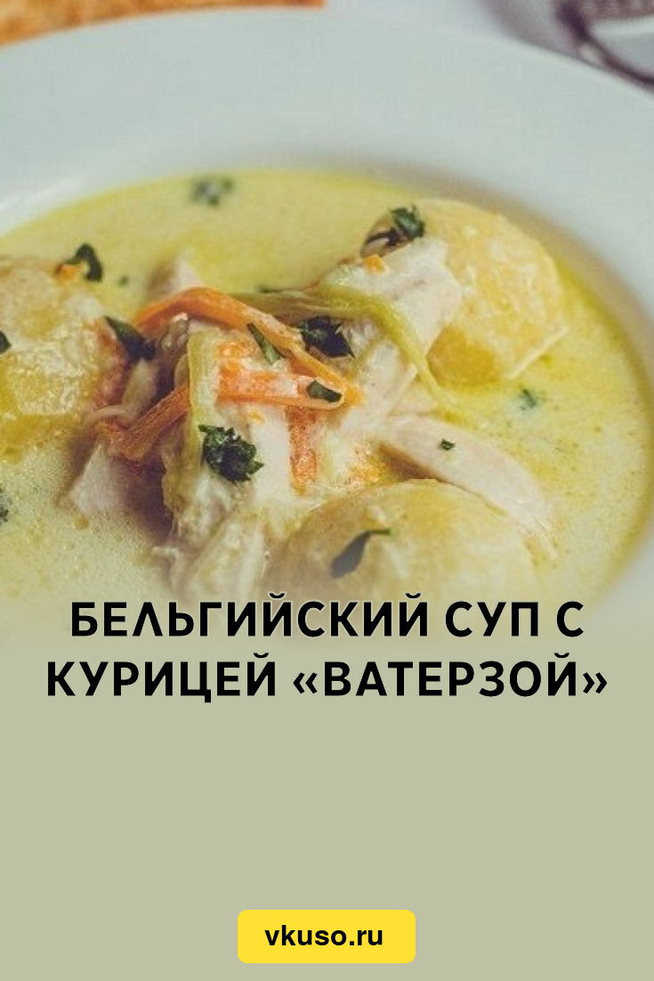 Бельгийский суп с курицей «Ватерзой», рецепт с фото — Вкусо.ру