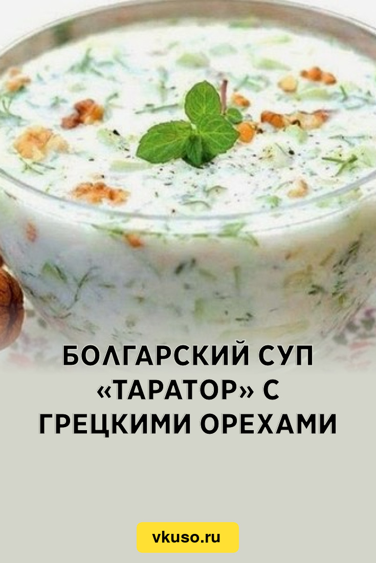 Болгарский суп «Таратор» с грецкими орехами, рецепт с фото — Вкусо.ру