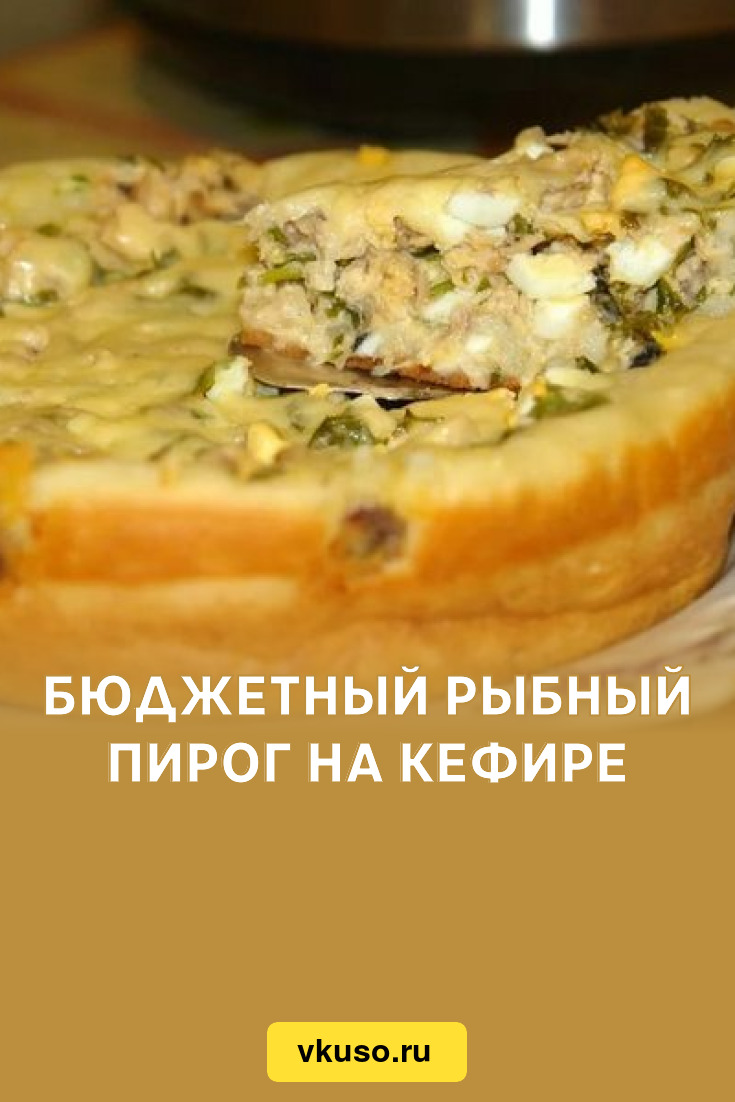 Бюджетный рыбный пирог на кефире, рецепт с фото — Вкусо.ру