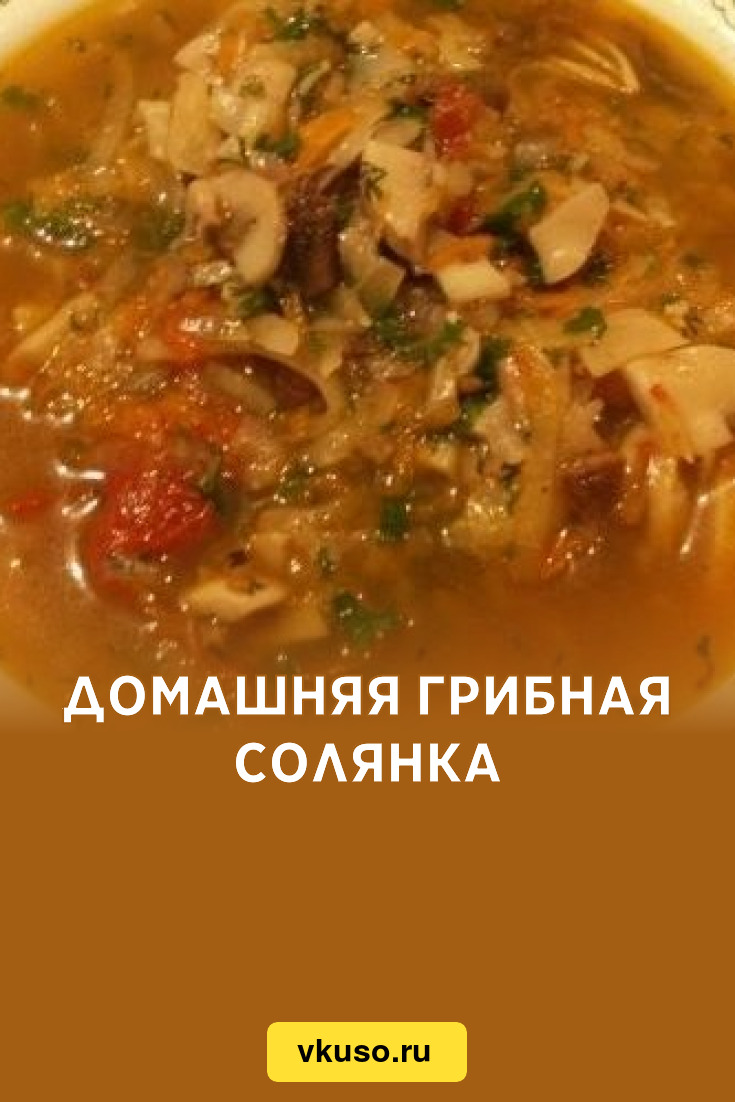 Домашняя грибная солянка, рецепт с фото — Вкусо.ру