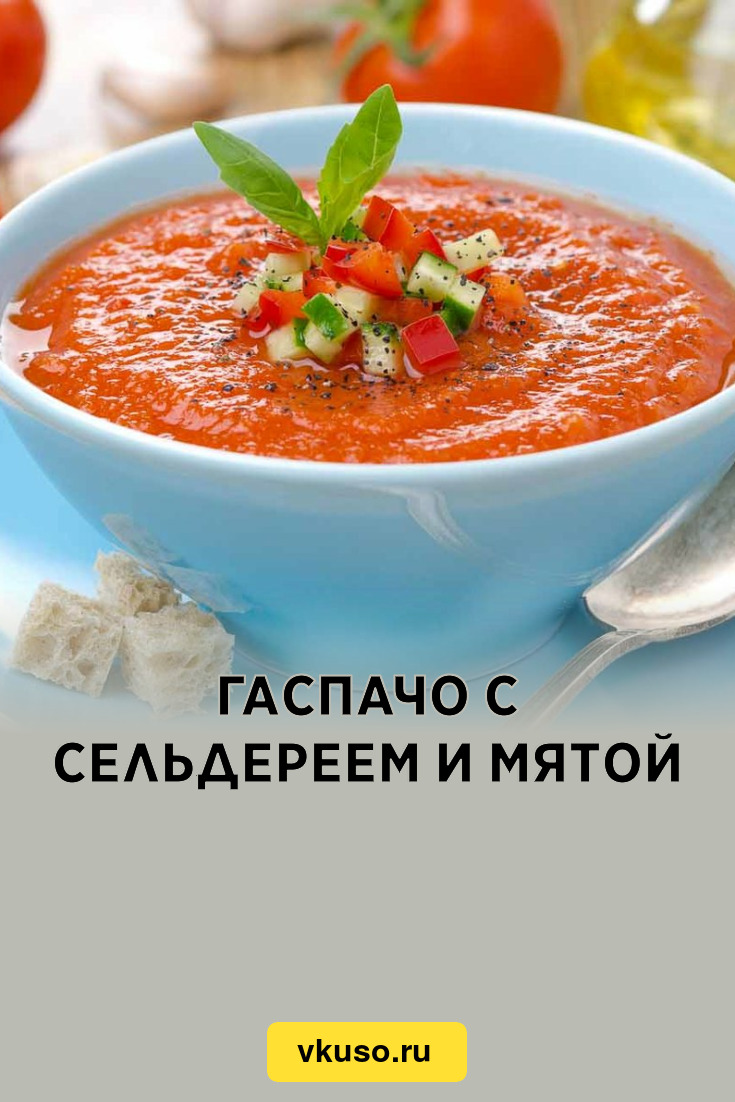 Гаспачо с сельдереем и мятой, рецепт с фото и видео — Вкусо.ру