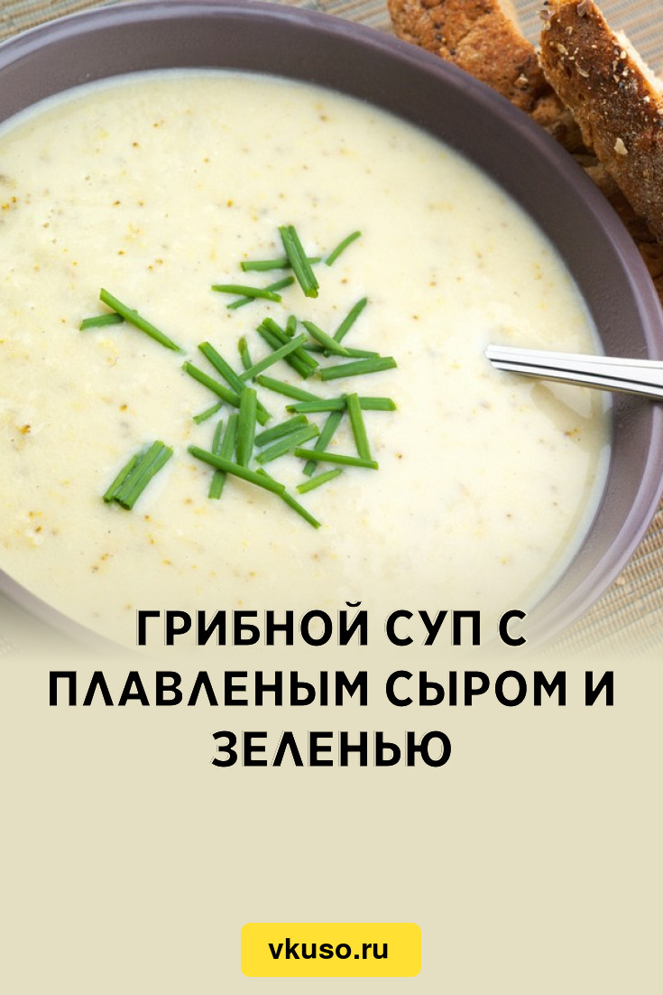 Грибной суп с плавленым сыром и зеленью, рецепт с фото — Вкусо.ру