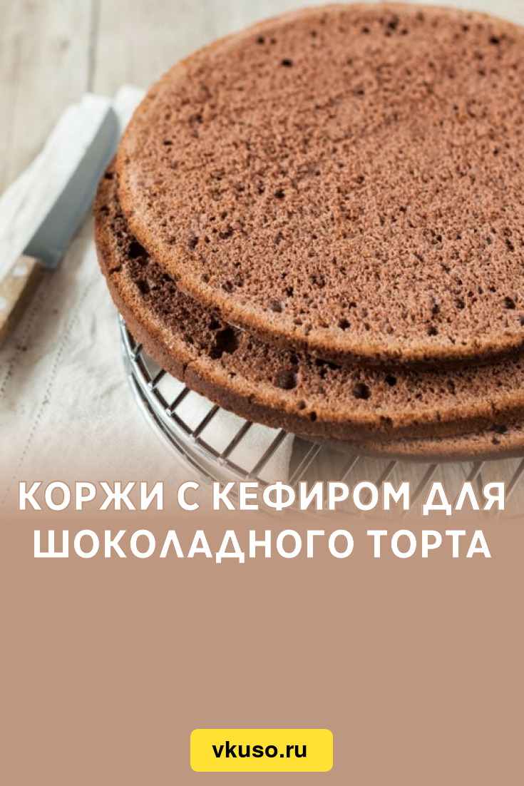 Коржи с кефиром для шоколадного торта, рецепт с фото и видео — Вкусо.ру