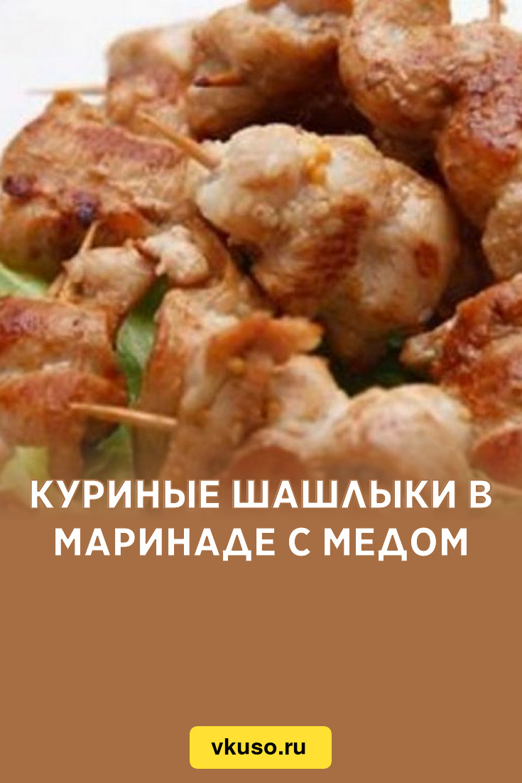 Куриные шашлыки в маринаде с медом, рецепт с фото — Вкусо.ру