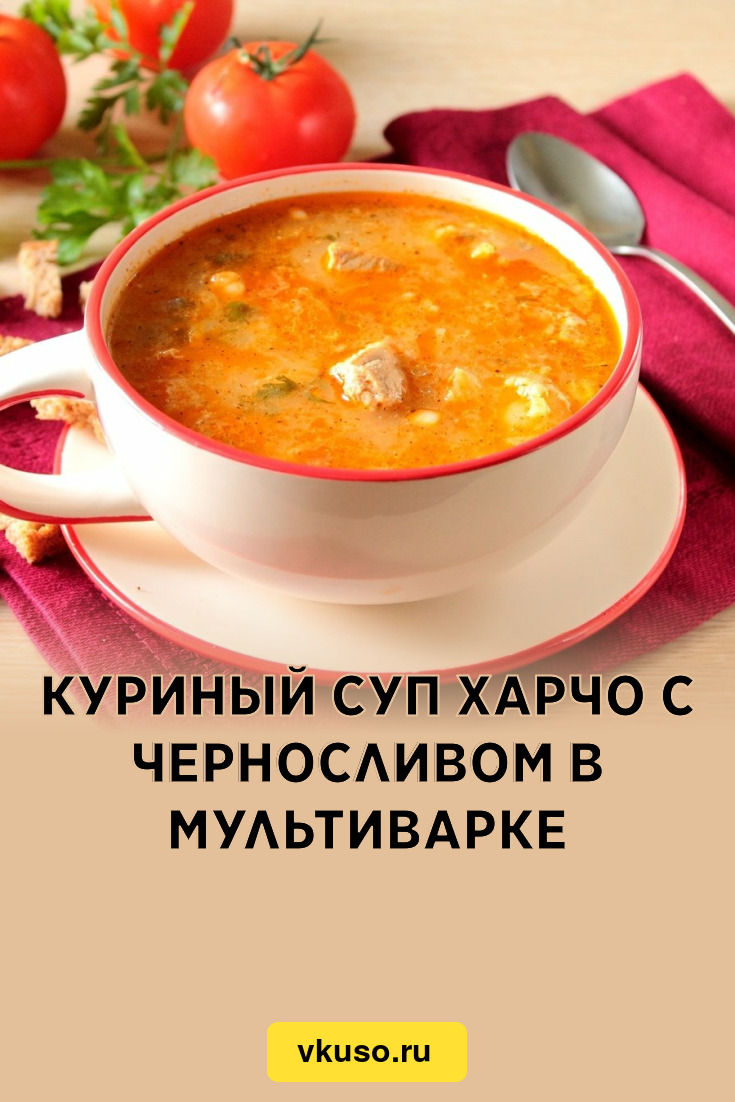 Куриный суп харчо с черносливом в мультиварке, рецепт с фото — Вкусо.ру