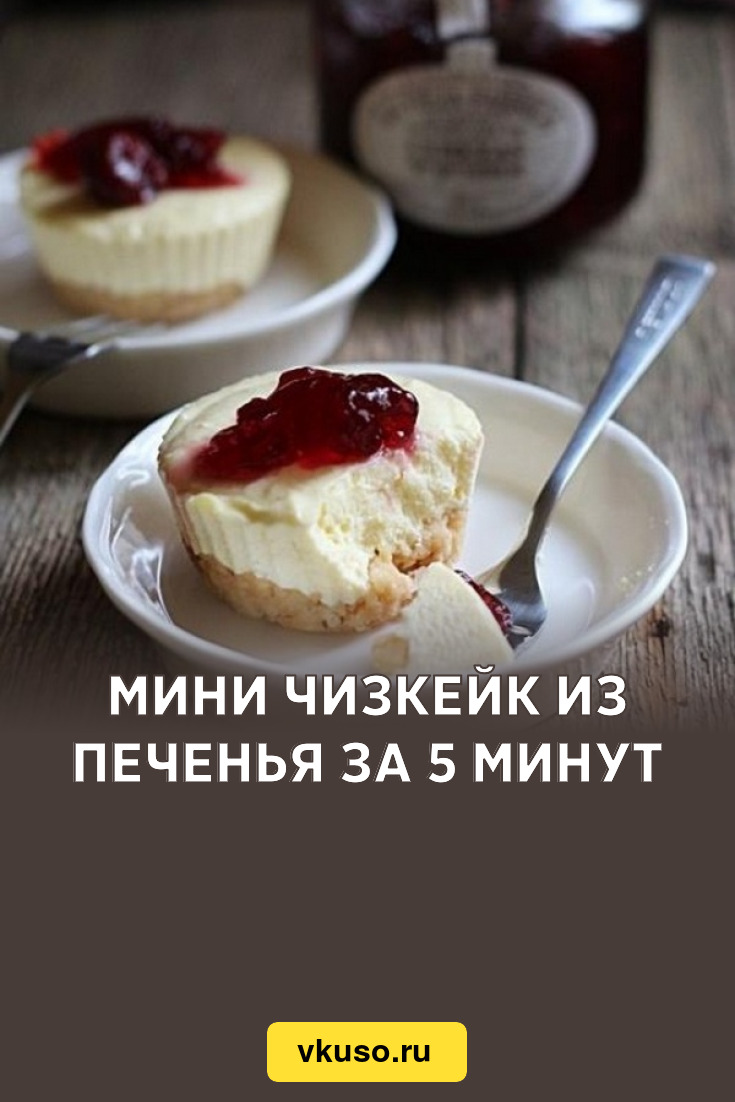 Мини чизкейк из печенья за 5 минут, рецепт с фото — Вкусо.ру