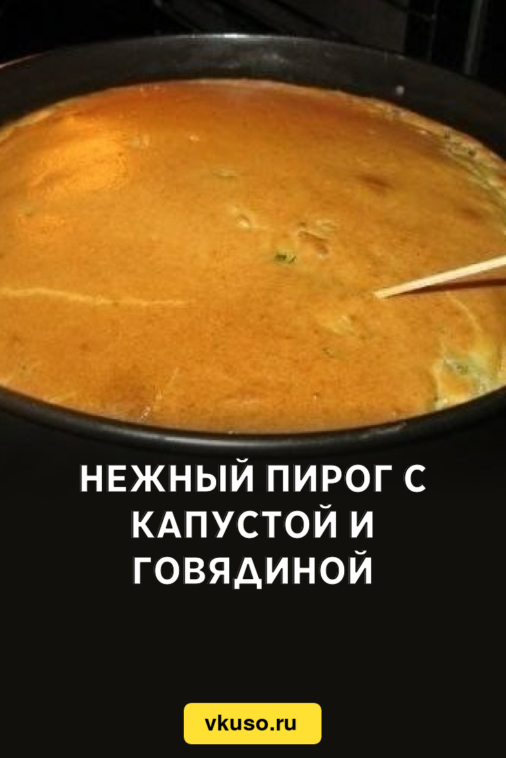 Нежный пирог с капустой и говядиной, рецепт с фото — Вкусо.ру