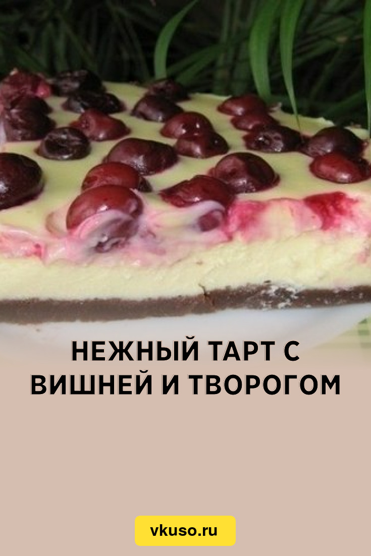 Нежный тарт с вишней и творогом, рецепт с фото — Вкусо.ру