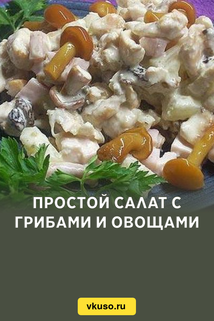 Простой салат с грибами и овощами, рецепт с фото — Вкусо.ру