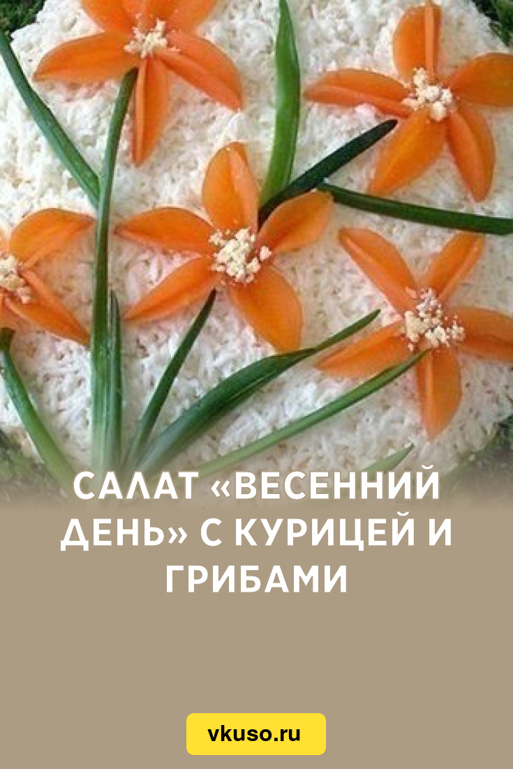 Салат «Весенний день» с курицей и грибами, рецепт с фото — Вкусо.ру