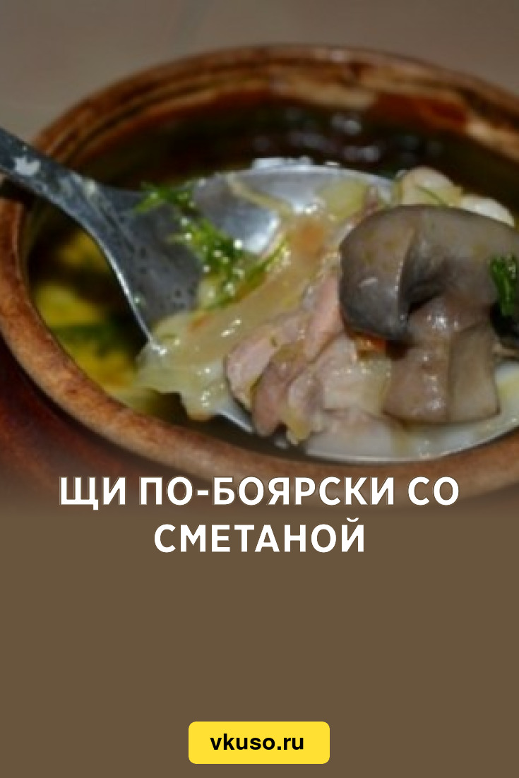 Щи по-боярски co сметаной, рецепт с фото — Вкусо.ру