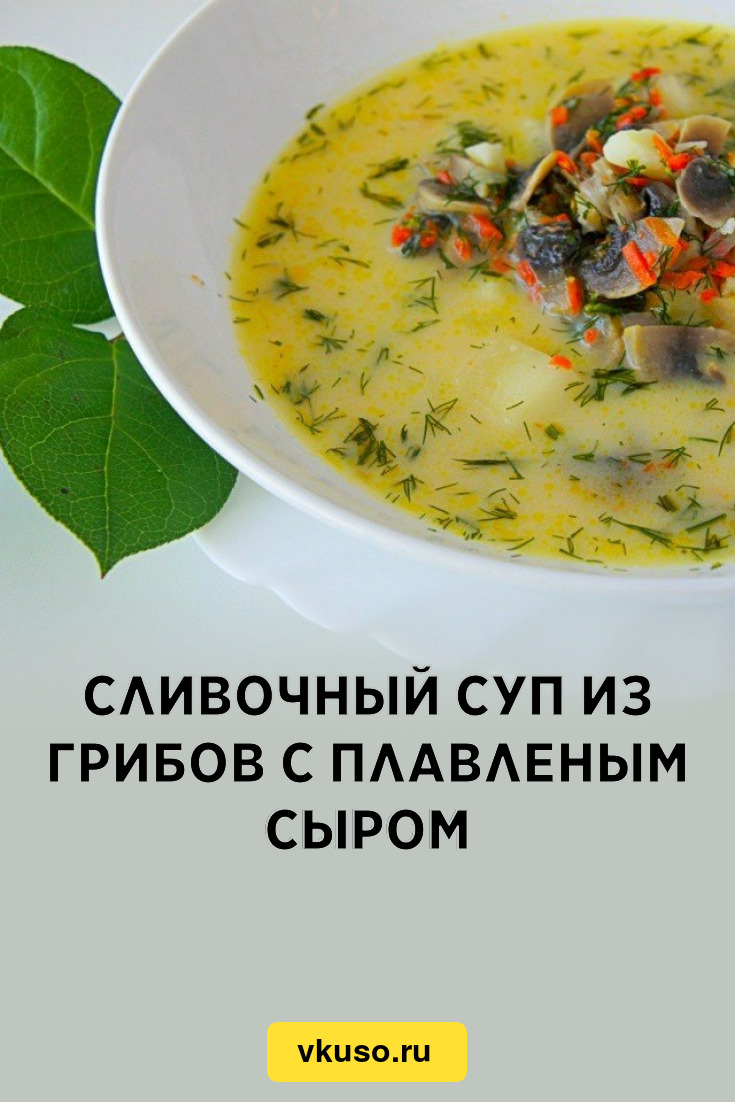 Сливочный суп из грибов с плавленым сыром, рецепт с фото пошагово — Вкусо.ру