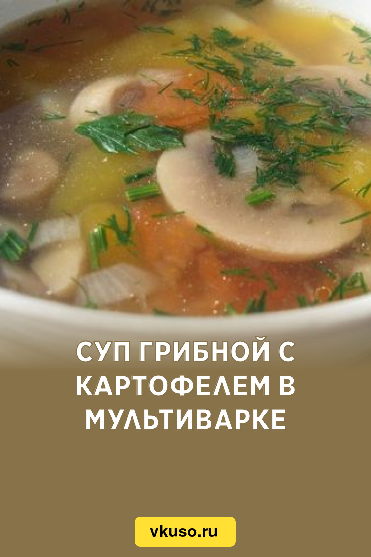 Суп грибной с картофелем в мультиварке, рецепт с фото — Вкусо.ру