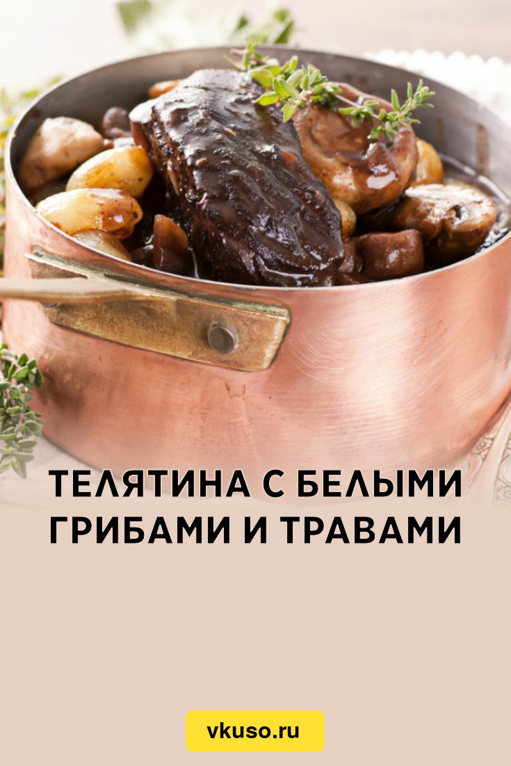 Телятина с белыми грибами и травами, рецепт с фото — Вкусо.ру