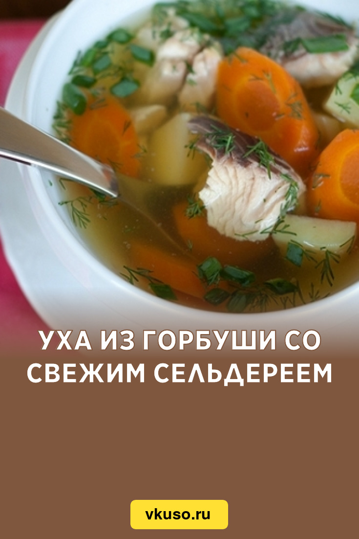 Уха из горбуши со свежим сельдереем, рецепт с фото — Вкусо.ру